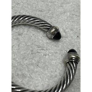 David Yurman 7mm Cable Classic Bracelets in Sterling Silver Onyx and Citrine